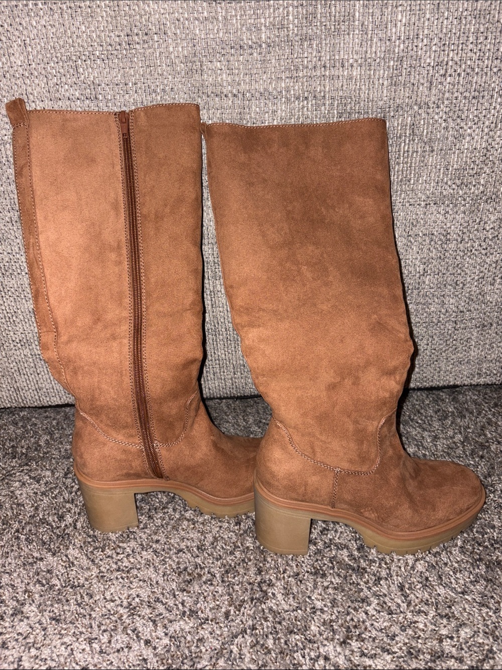 wild fable Tall Suede Block Heel Boots — Brown